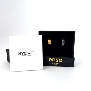 Enso Hybrid Silicone Rings Set Size 8 Gold and Slate Grey Metallic Mens Band NEW